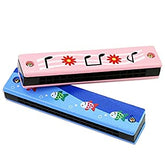 Wooden Mouth Organ Pack Of 2 Random Color Will be shipped - EKT3312